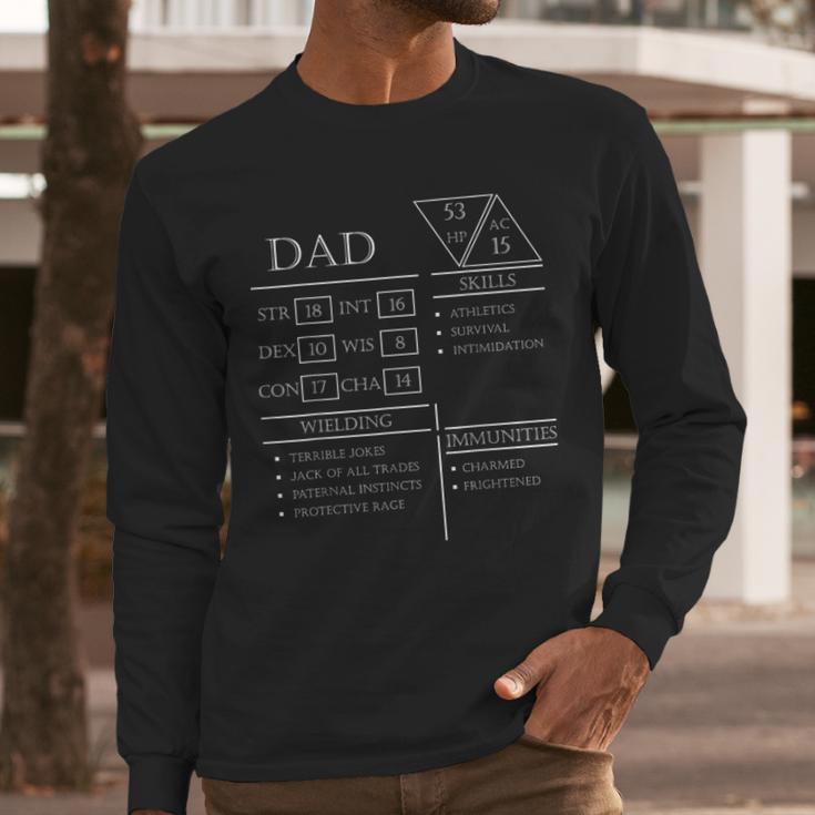 Roleplaying Dice Gamer Dragon Dad Stat Skills Wielding Men Long Sleeve T-Shirt Roleplaying Dice Gamer Dragon Dad Stat Skills Wielding Men Long Sleeve T-Shirt