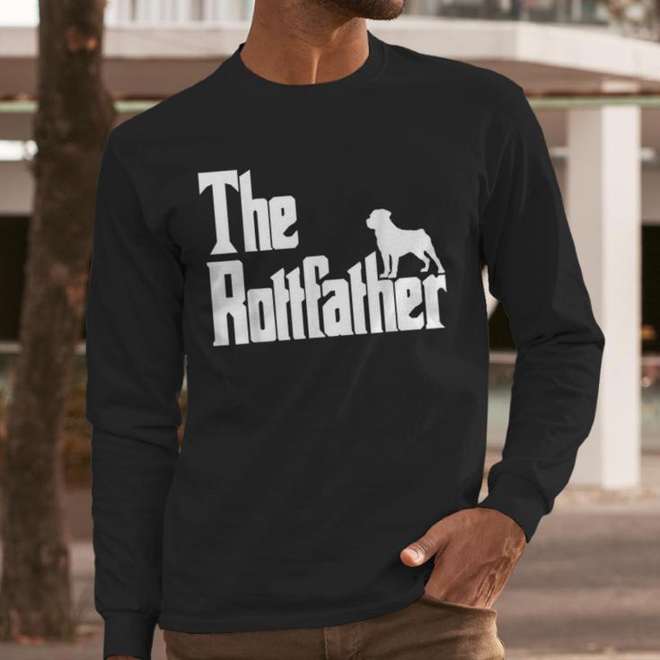The RottFather Rottweiler Dad Shirt Men Men Long Sleeve T-Shirt