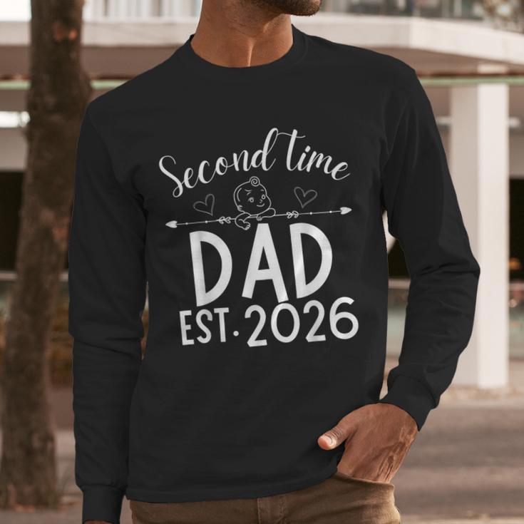 Second Time Dad Est 2026 Pregnancy Announcement Baby Daddy Men Long Sleeve T-Shirt