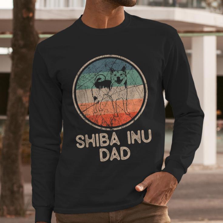 Shiba Inu Dog Vintage Shiba Inu Dad Men Women Men Long Sleeve T-Shirt