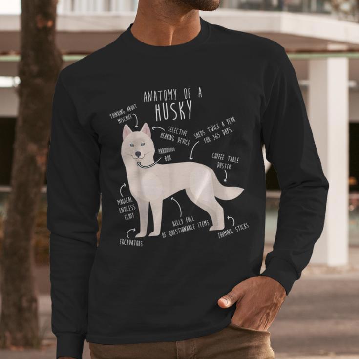 Siberian Husky Dog Anatomy Pet Mom Cute Dog Dad Men Women Kids Men Long Sleeve T-Shirt