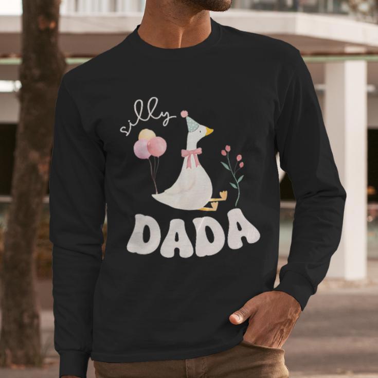 Silly Dada Silly Goose Dad Birthday Family Matching Party Men Long Sleeve T-Shirt