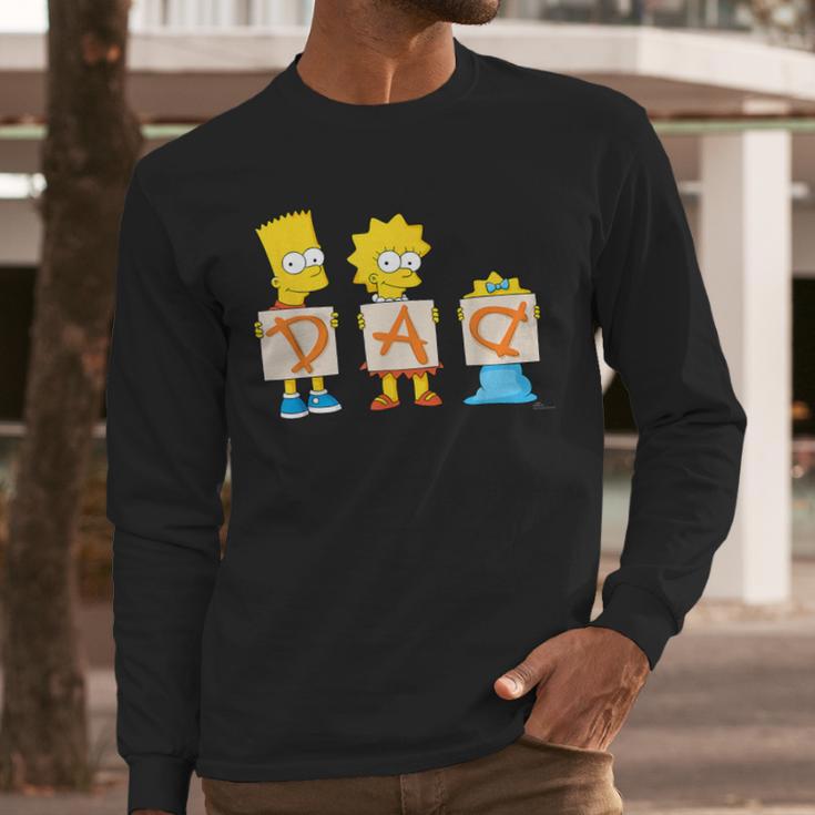 The Simpsons Father's Day Bart Lisa Maggie Dad Birthday Men Long Sleeve T-Shirt