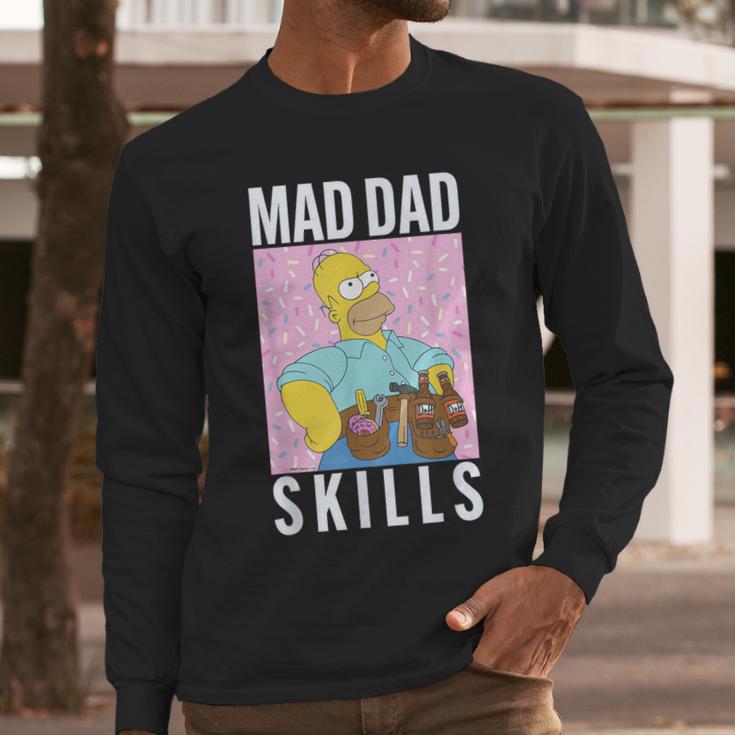 The Simpsons Father's Day Mad Dad Skills Homer Poster Men Long Sleeve T-Shirt