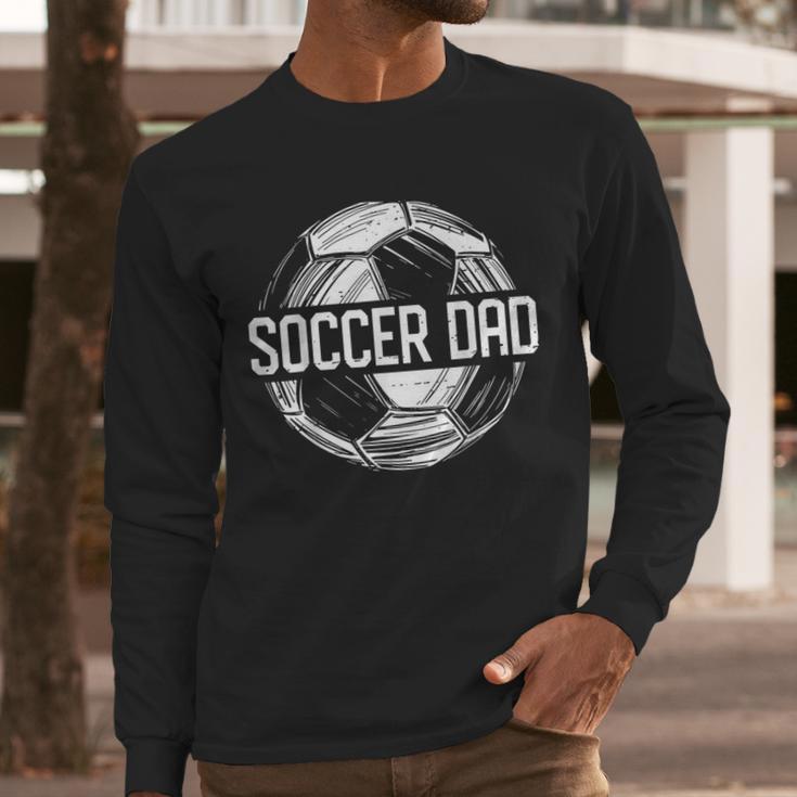 Soccer Dad Family Matching Team Player Sport Lover Papa Men Long Sleeve T-Shirt
