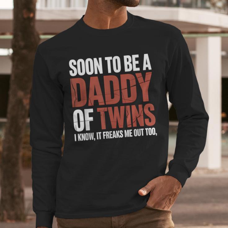 Soon To Be Dad Twins Fatherhood Pregnancy Announcement New D Men Long Sleeve T-Shirt
