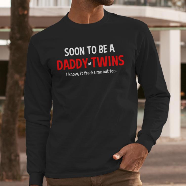 Soon To Be A Daddy Of Twins Expecting Father Men Long Sleeve T-Shirt Soon To Be A Daddy Of Twins Expecting Father Men Long Sleeve T-Shirt