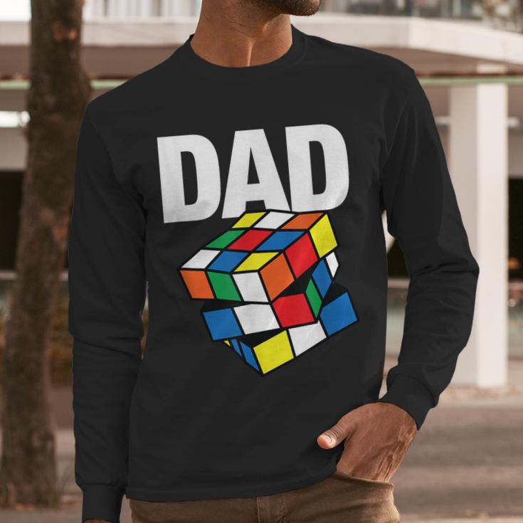 Speed Cubing Dad Puzzle Cuber Cube Kids Men Long Sleeve T-Shirt