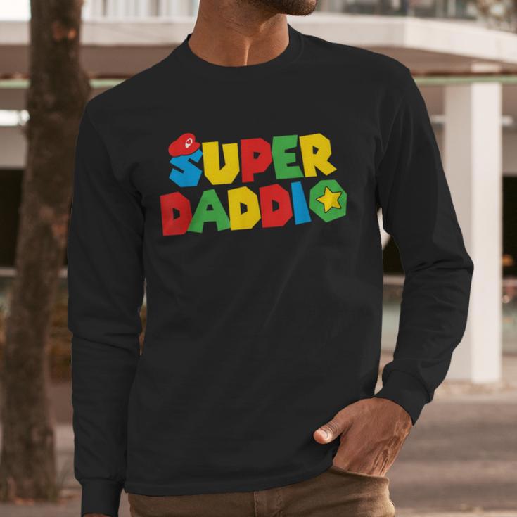 Super Gamer Dad Unleashed Celebrating Fatherly Powers Men Long Sleeve T-Shirt