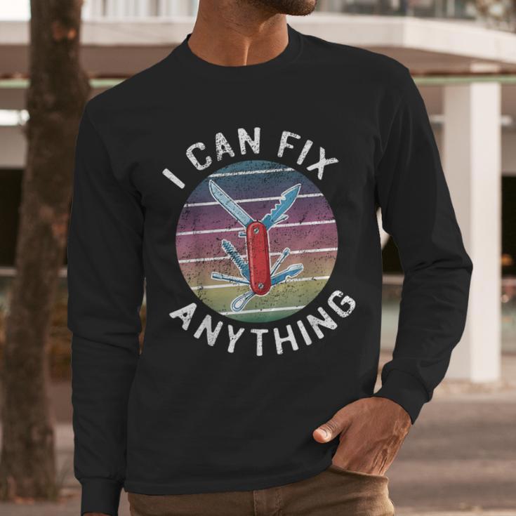 Swiss Army Knife DIY Dad Fathers Day Fix Anything Handyman Men Long Sleeve T-Shirt Swiss Army Knife DIY Dad Fathers Day Fix Anything Handyman Men Long Sleeve T-Shirt