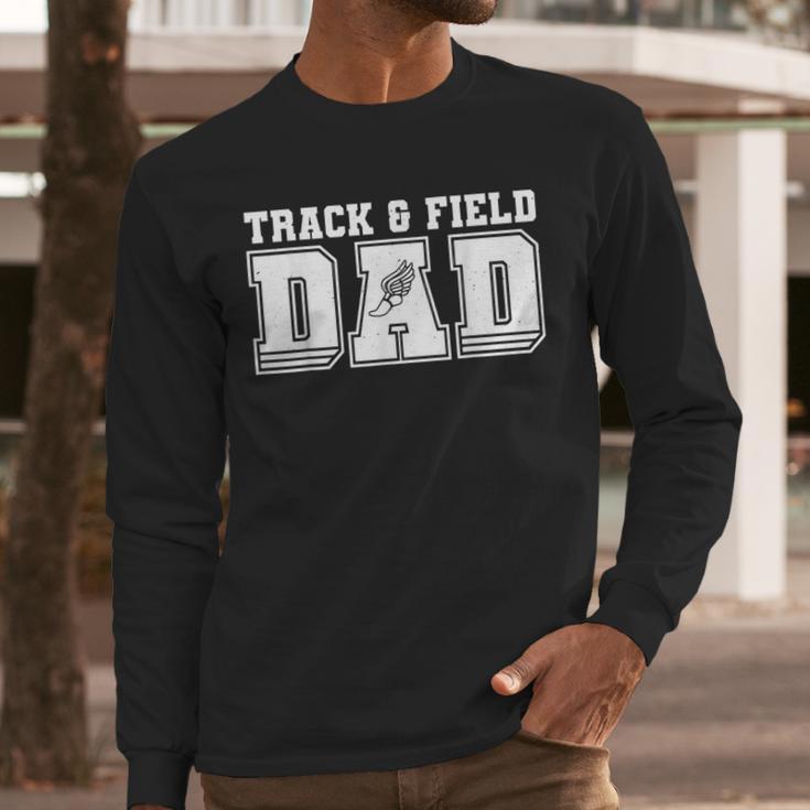 Track & Field Dad Sport Fathers Day Boys Men Long Sleeve T-Shirt