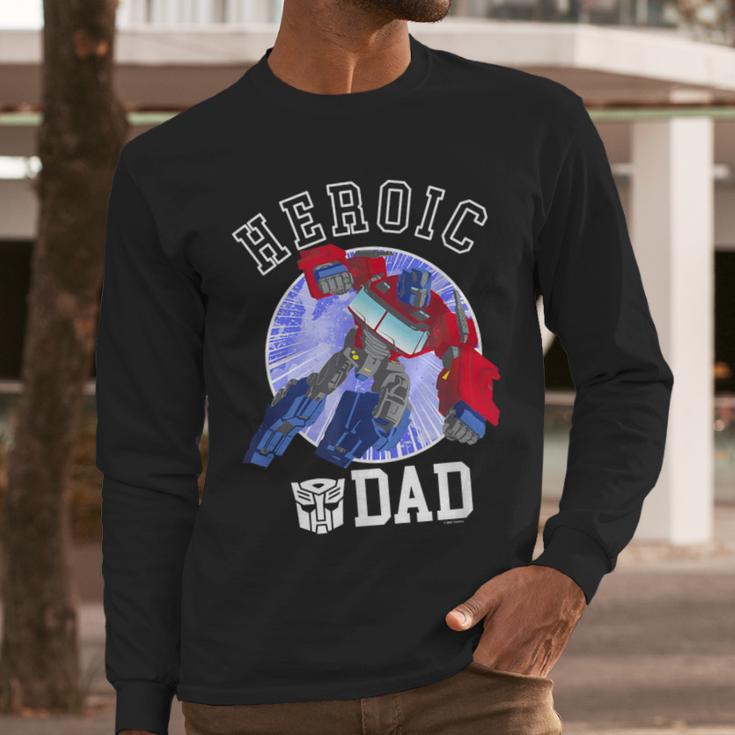 Transformers Father's Day Optimus Prime Heroic Dad Vintage Men Long Sleeve T-Shirt