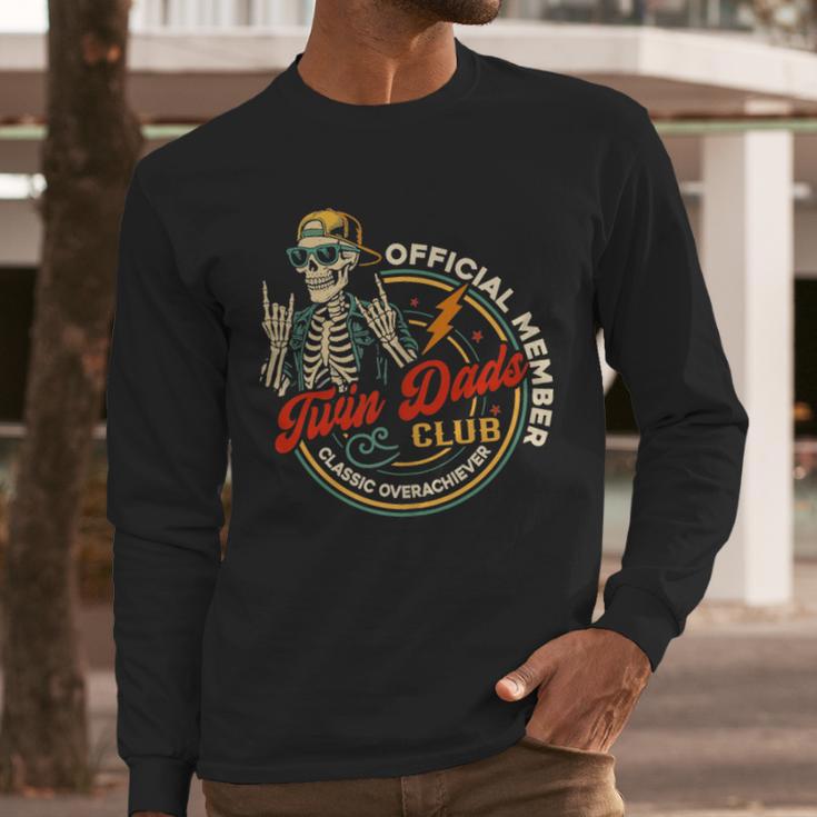 Twin Dad Club Dad Of Twins Skeleton Father's Day Men Long Sleeve T-Shirt