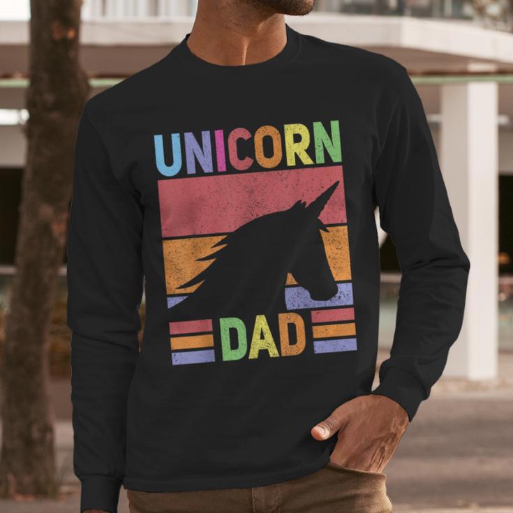 Unicorn Birthday Outfit Dad Unicorn Costume Bday Dad Unicorn Men Long Sleeve T-Shirt