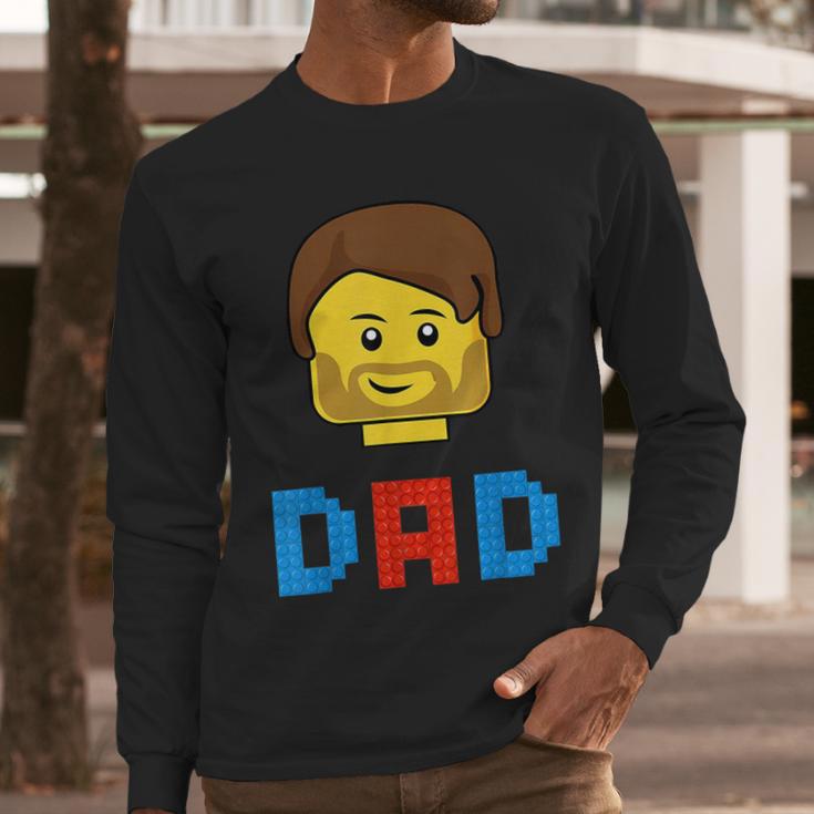 Unique Family Dad Master Builder Building Bricks Blocks Men Long Sleeve T-Shirt