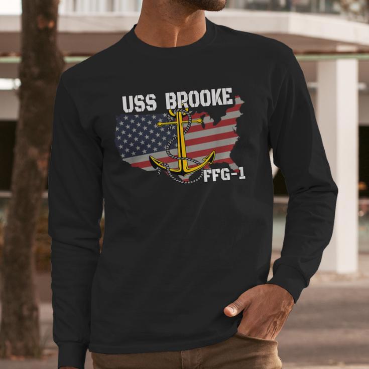 USS Brooke FFG-1 Frigate Veterans Day Son Father Grandpa Dad Men Long Sleeve T-Shirt