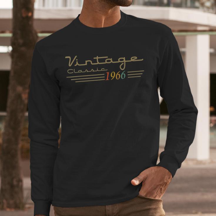 Vintage 1966 Retro 60th Birthday Classic 60 Year Old Men Dad Men Long Sleeve T-Shirt