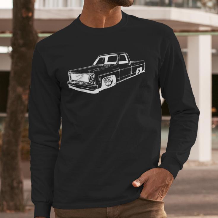 Vintage 73-87 Mini C10 Truck Slammed Graphic Dad Gag Father Men Long Sleeve T-Shirt Vintage 73-87 Mini C10 Truck Slammed Graphic Dad Gag Father Men Long Sleeve T-Shirt