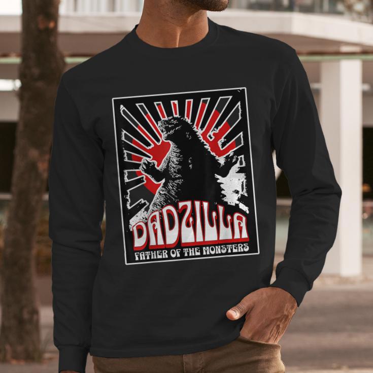 Vintage Dadzilla Father Of The Monsters Fathers Day Men Long Sleeve T-Shirt