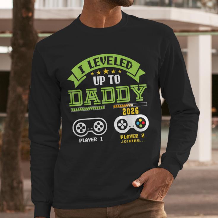 Vintage Leveling Up To Daddy 2026 Soon To Be Dad 2026 Men Long Sleeve T-Shirt