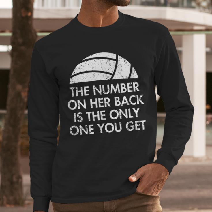 Volleyball Dad MoM Daughter Back Number Men Long Sleeve T-Shirt