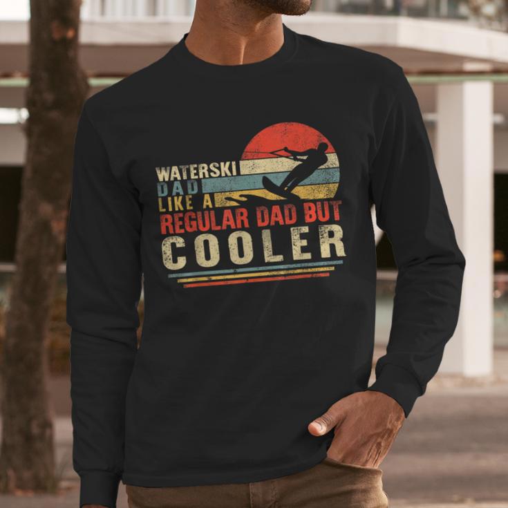 Waterski Dad Fathers Day Ski Lover Dad Water Skiing Rider Men Long Sleeve T-Shirt