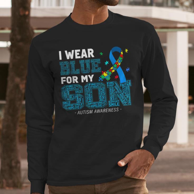 I Wear Blue For My Son Autism Awareness Mom Dad Parents Men Long Sleeve T-Shirt I Wear Blue For My Son Autism Awareness Mom Dad Parents Men Long Sleeve T-Shirt