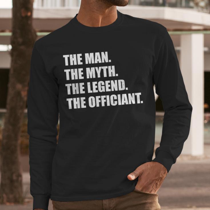 Wedding Officiant Art For Men Dad Ordained Minister Men Long Sleeve T-Shirt