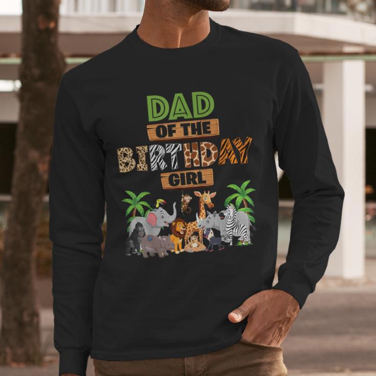 Wild Dad Of The Birthday Girl Zoo Safari Jungle Animal Men Long Sleeve T-Shirt