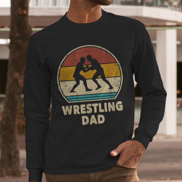 Wrestling Dad Vintage Wrestling Retro Wrestling Lover Men Long Sleeve T-Shirt