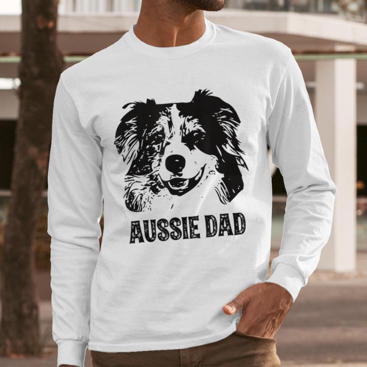 Aussie Dad Australian Shepherd Dog Dad For Men Men Long Sleeve T-Shirt