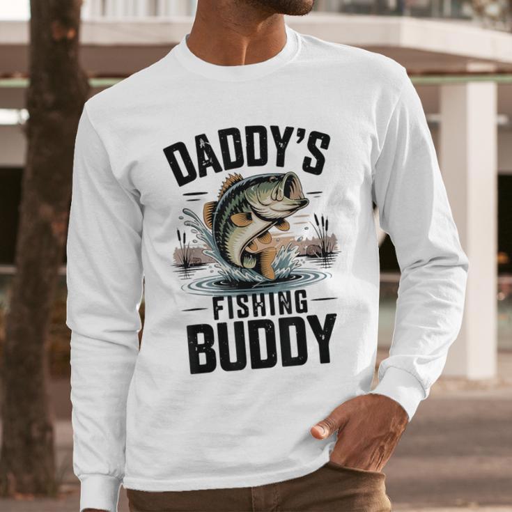 Boy Daddy Fishing Buddy Matching Fishing Bass Fishing Men Long Sleeve T-Shirt
