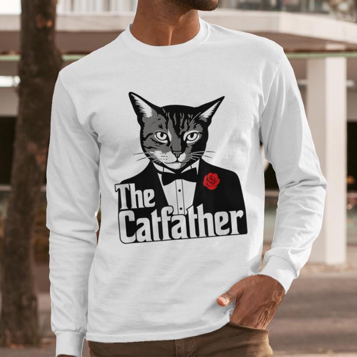 The Cat Father Cool Cat Dad Cat Lovers Men Long Sleeve T-Shirt