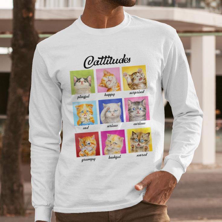 Cat Lover Cat Mom Cat Dad Crazy Cat Lady Cattitudes Men Long Sleeve T-Shirt