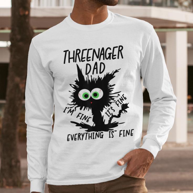 Dad Threenager Dad Daddy Of A Threenager Men Long Sleeve T-Shirt