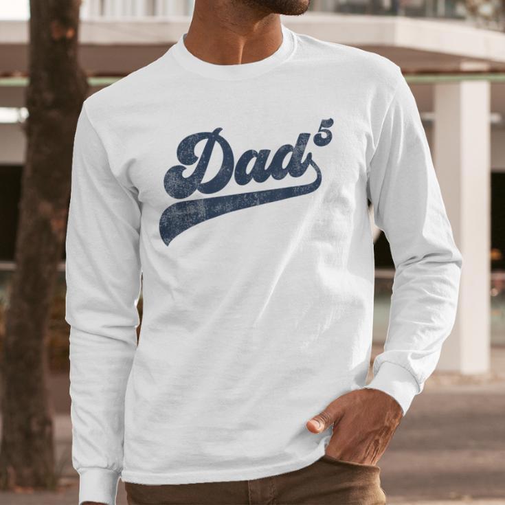 Dad5 Daddy Of 5 Kids Father Of Five Fifth Time Dad Men Long Sleeve T-Shirt
