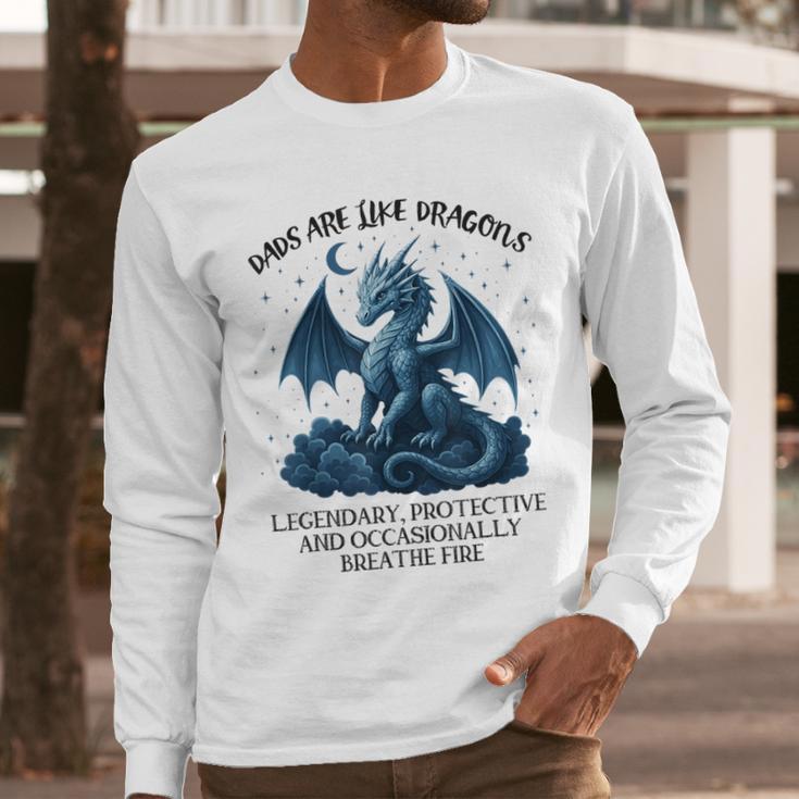 Dads Are Like Dragons Legendary Protective Fatherhood Men Long Sleeve T-Shirt