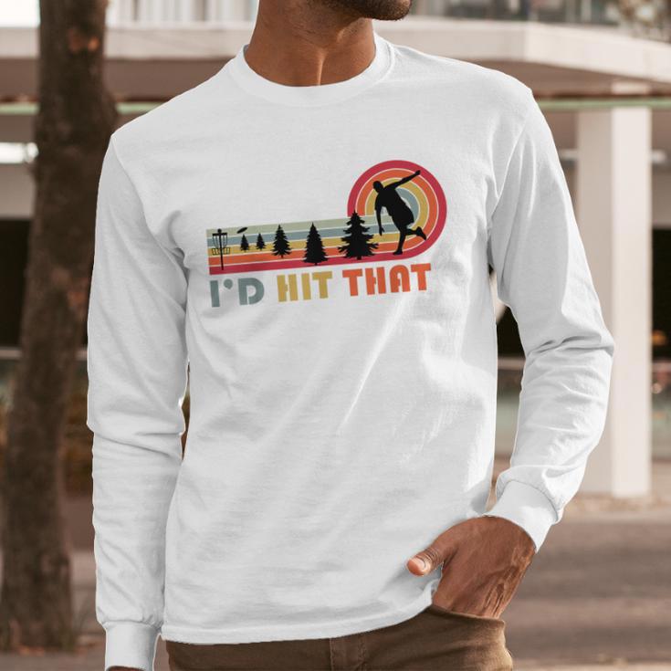 Disc Golf I'd Hit That Frisbee Golfer Retro Men Dad Men Long Sleeve T-Shirt