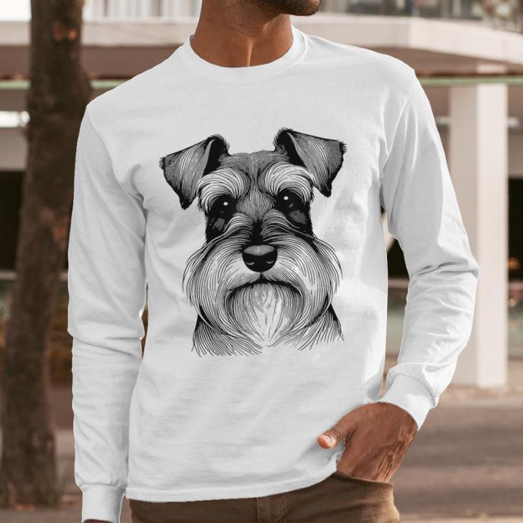 Dog Fingerprint Miniature Schnauzer Dad Mom Men Long Sleeve T-Shirt Dog Fingerprint Miniature Schnauzer Dad Mom Men Long Sleeve T-Shirt