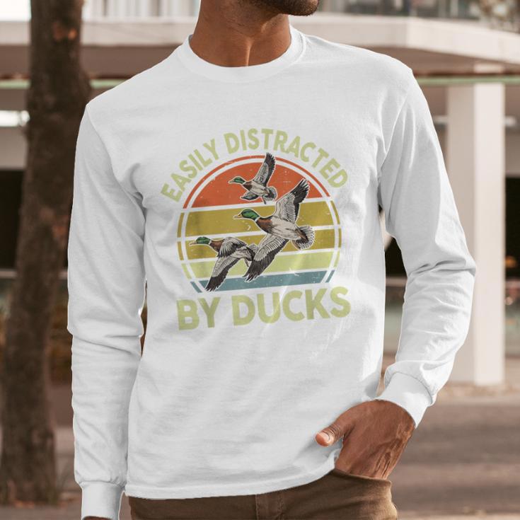 Easily Distracted Duck Hunting Dad Hunter Son Daughter Men Long Sleeve T-Shirt Easily Distracted Duck Hunting Dad Hunter Son Daughter Men Long Sleeve T-Shirt