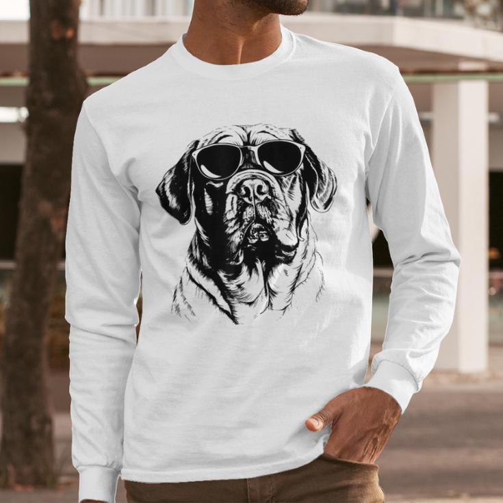 English Mastiff Sketch Drawing Art Dog Lover Mom Dad Women Men Long Sleeve T-Shirt