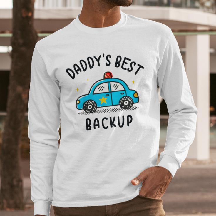 Father Son Daughter Daddy's Best Backup Father's Day Toddler Men Long Sleeve T-Shirt