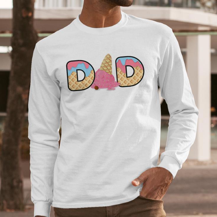Ice Cream Dad 1st Birthday Matching Family Men Long Sleeve T-Shirt