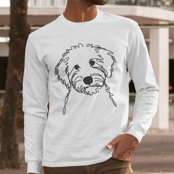 Line Art Dad Mom Dog Sheepadoodle Men Long Sleeve T-Shirt