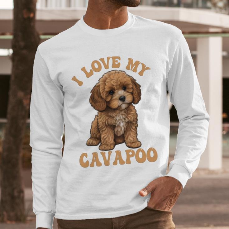 I Love My Cavapoo For Mom Dad Kids Men Long Sleeve T-Shirt