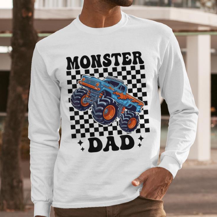 Monster Truck Dad Family Matching Monster Trucks Birthday Men Long Sleeve T-Shirt