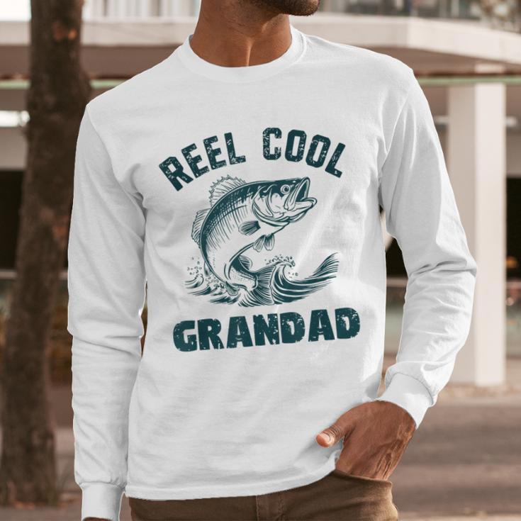 Reel Cool Grandad Fishing Grandpa Vintage Style Men Long Sleeve T-Shirt