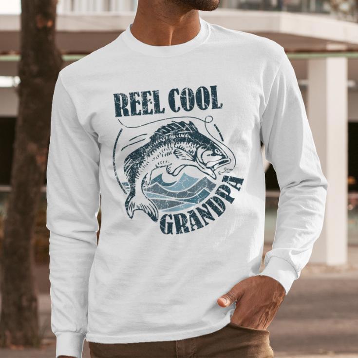 Reel Cool Grandpa Fishing Dad Father's Day Fisherman Men Long Sleeve T-Shirt