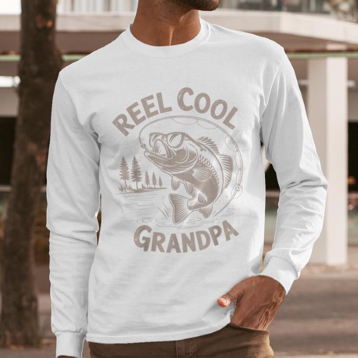 Reel Cool Great Grandpa Step Dad Fishing Father Day Men Long Sleeve T-Shirt