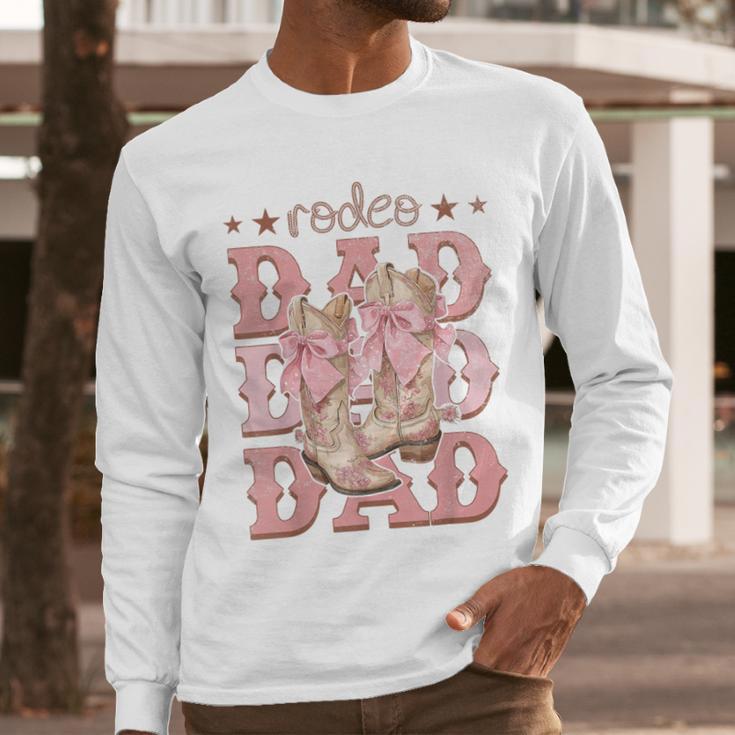 Rodeo Dad Pink Boots Coquette Cow-Girl Birthday Party Men Long Sleeve T-Shirt